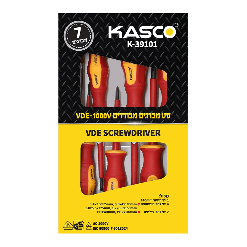 סט מברגים מבודדים 1000V 7 חלקים